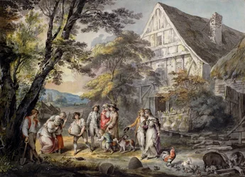 Jesień: Rój pszczół, ok. 1780 (toaleta i długopis i atrament na papierze)